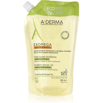 A-Derma Exomega Control Emollient Shower Oil Geschmeidig machendes Duschöl Ersatzfüllung 500 ml A-Derma Exomega Control Emollient Shower Oil Geschmeidig machendes Duschöl Ersatzfüllung 500 ml