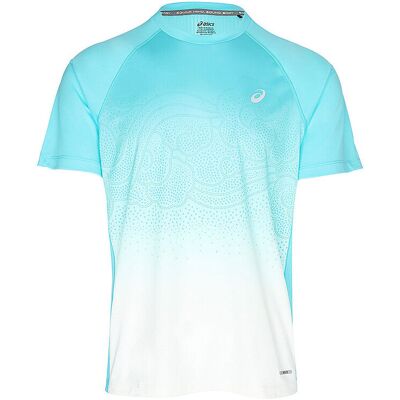 ASICS Herren Laufshirt Road Fade blau M M ASICS Herren Laufshirt Road Fade blau M M