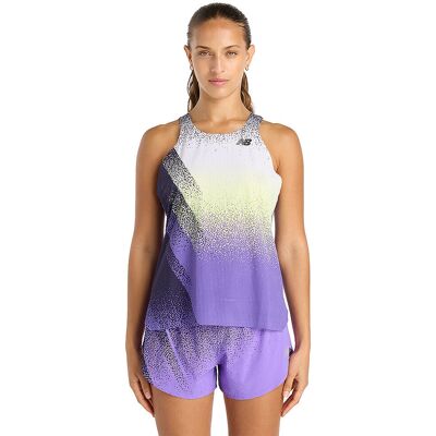 NEW BALANCE Damen Lauftank Race Day Ultra Light Printed lila XS W NEW BALANCE Damen Lauftank Race Day Ultra Light Printed lila XS W