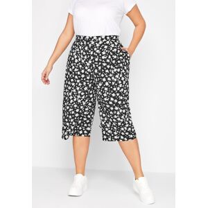 Yours – Geblümte Culottes In Schwarz Und Weiß, Große Größen Für Damen, Yours 58-60