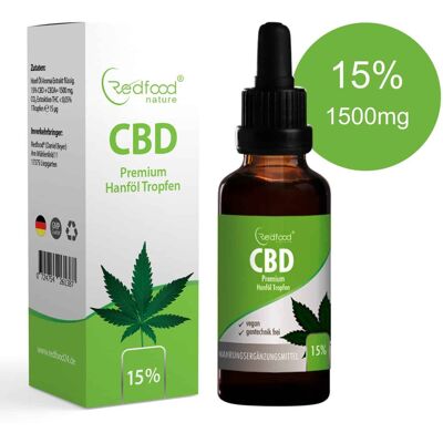 Redfood24 CBD Öl 15% Vollspektrum Hanf Öl 10ml - CBD Öl Redfood24 CBD Öl 15% Vollspektrum Hanf Öl 10ml - CBD Öl