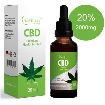 Redfood24 CBD Öl 20% Vollspektrum 10ml - Vitalität & Balance Redfood24 CBD Öl 20% Vollspektrum 10ml - Vitalität & Balance