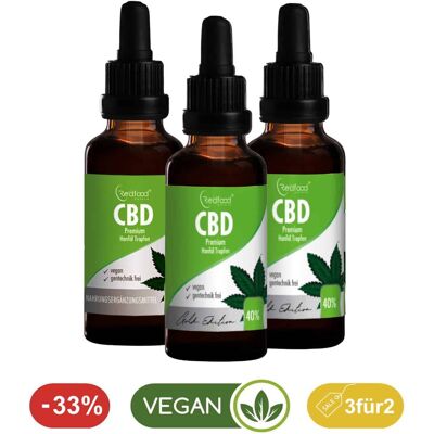 Redfood Angebot* 3 x 40 % CBD Öl 10ml Redfood Angebot* 3 x 40 % CBD Öl 10ml