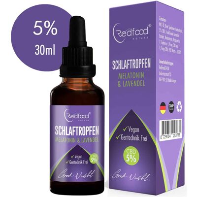 Redfood 5% CBD Schlaftropfen mit Melatonin & Lavendel 30ml Redfood 5% CBD Schlaftropfen mit Melatonin & Lavendel 30ml