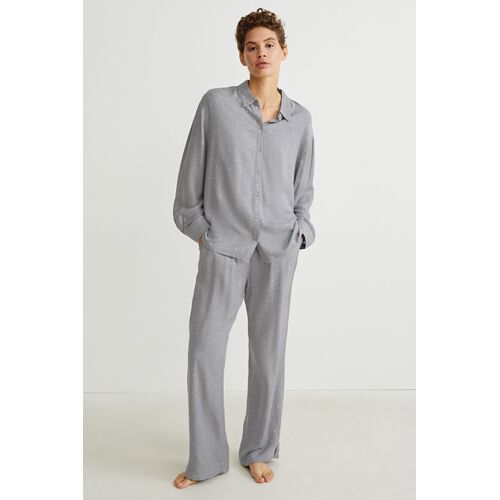 C&A Pyjama-gepunktet, Grau, Größe: M