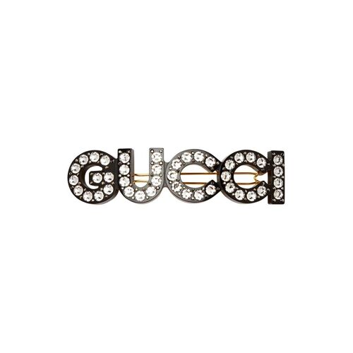 Gucci Haarspange mit Kristall-Logo - Schwarz Female regular
