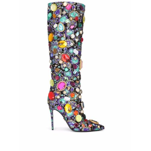 Dolce & Gabbana Spitze Stiefel mit Kristallen - Schwarz Male regular