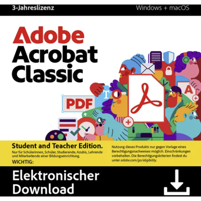 Adobe Acrobat Classic STE - PDF-Software für Schüler & Lehrer Adobe Acrobat Classic STE - PDF-Software für Schüler & Lehrer