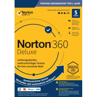 Symantec Norton 360 ABO Deluxe inkl. 50GB ESD Symantec Norton 360 ABO Deluxe inkl. 50GB ESD