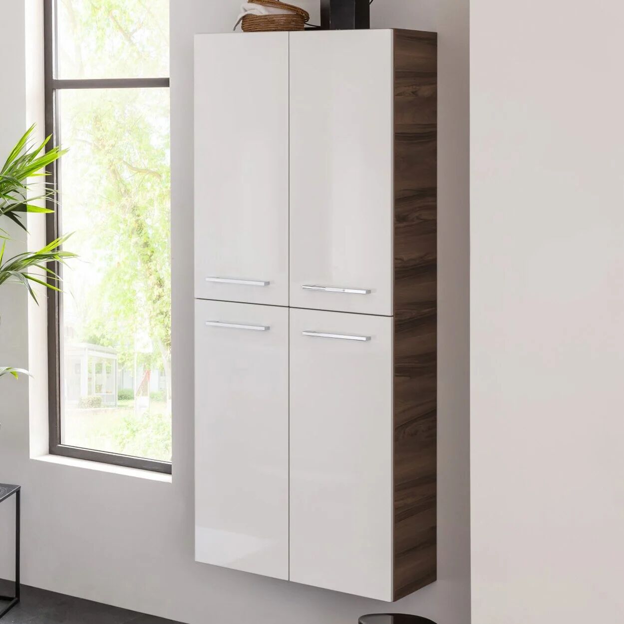 Fackelmann VERONA Doppel-Hochschrank mit Innenschublade 60 cm