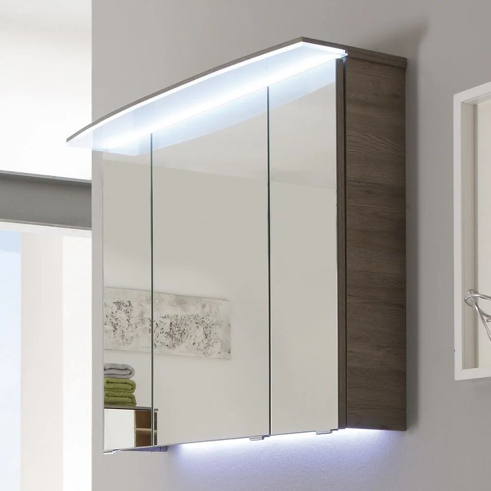 Pelipal Serie 7005 (Solitaire) Spiegelschrank 80 x 17 x 72 cm mit LED Lichtkranz und Waschplatzbeleuchtung