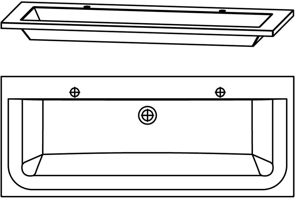 Puris Star Line Glas Möbel-Doppelwaschtisch 120 cm