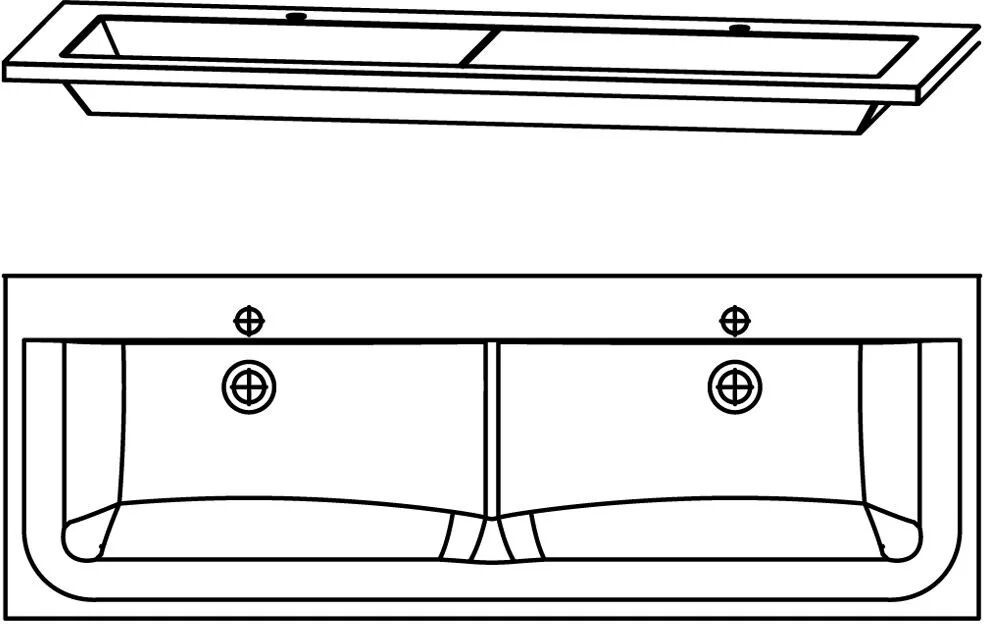 Puris Star Line Glas Möbel-Doppelwaschtisch 140 cm