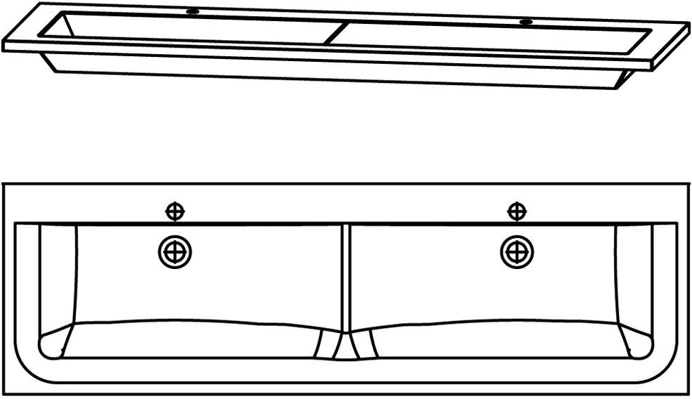 Puris Star Line Glas Möbel-Doppelwaschtisch 160 cm