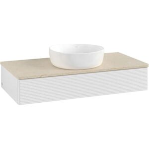 Villeroy & Boch Antao Waschbeckenunterschrank, 100 x 19 cm, 1 Auszug, Front mit Struktur, ohne Hahnloch