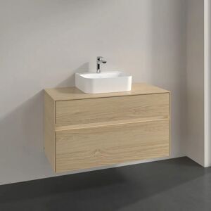 Villeroy & Boch Collaro Waschtischunterschrank 100 x 50 cm, mit 2 Auszügen und LED-Beleuchtung für Finion Waschtisch