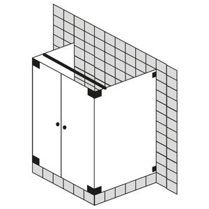 Sprinz Omega Black Edition Viereck-Dusche mit Pendeltür 100 x 100 x 200 cm