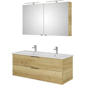 Steinkamp Living 2.0 / Villeroy & Boch Venticello CeramicPlus Badmöbel Set 130 cm mit Spiegelschrank, 2 Drehtüren