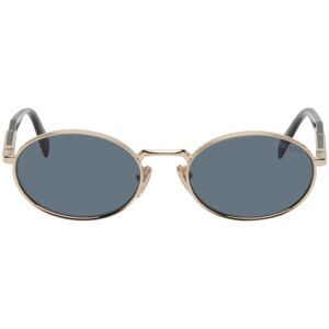 Prada Eyewear Gold & Black Oval Sunglasses UNI