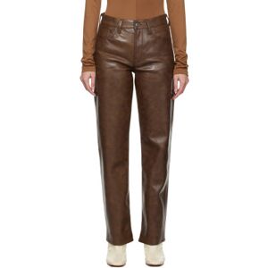 AGOLDE Brown Sloane Leather Pants WAIST US 32