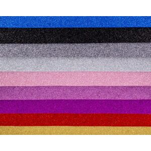 Mr Beam Glitzer Acryl Filz, 3mm, A3, verschiedene Farben (je 5 Stück), Sparpaket: alle Farben