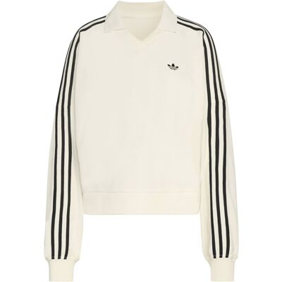 Adidas Originals Terry Towel V Neck Longsleeve Polo Off White L Damen Adidas Originals Terry Towel V Neck Longsleeve Polo Off White L Damen