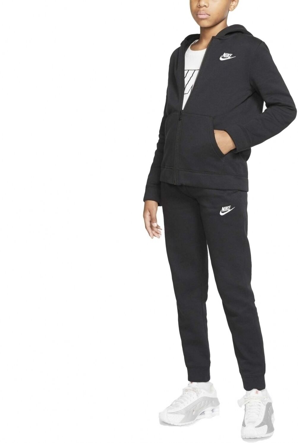 Nike Sportswear Tracksuit Black / White XS