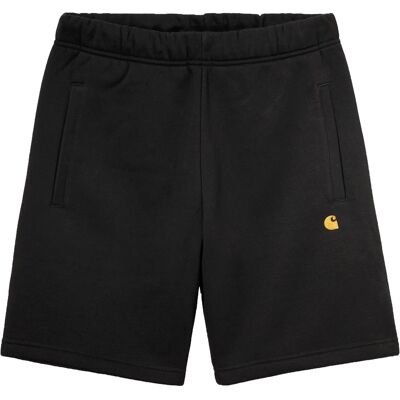 Carhartt WIP Chase Sweat Shorts Black / Gold S Herren Carhartt WIP Chase Sweat Shorts Black / Gold S Herren