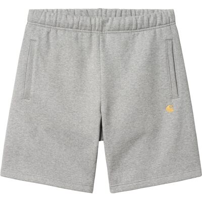 Carhartt WIP Chase Sweat Shorts Grey Heather / Gold XXL Herren Carhartt WIP Chase Sweat Shorts Grey Heather / Gold XXL Herren