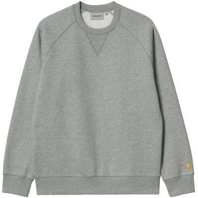 Carhartt WIP Chase Sweater Grey Heather / Gold L Herren Carhartt WIP Chase Sweater Grey Heather / Gold L Herren