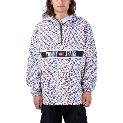 Tommy Jeans Chicago Archive Popover Jacket White Base / All Over Print M Herren Tommy Jeans Chicago Archive Popover Jacket White Base / All Over Print M Herren