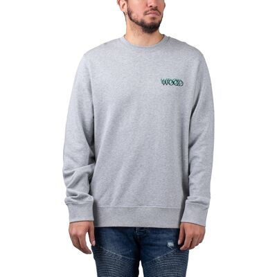 Wood Wood Hugh Logo Sweatshirt Grey Melange XL Herren Wood Wood Hugh Logo Sweatshirt Grey Melange XL Herren