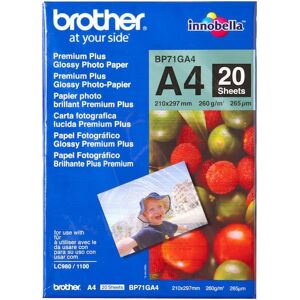 Brother BP71GA4 Fotopapier-A4, Paket mit 20 Blatt, 260 g/qm