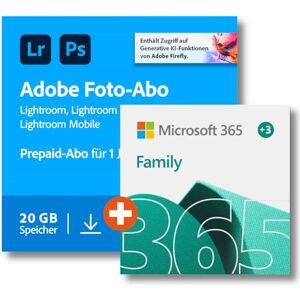 Microsoft 365 Family + Adobe Creative Cloud Foto-Abo    20 GB   Download & Key