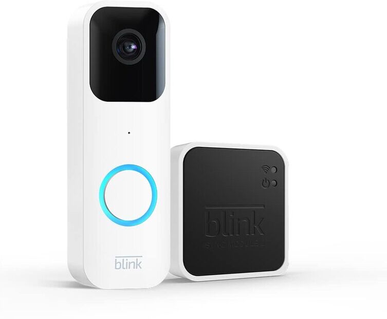 Amazon Blink Video Doorbell + Sync Module 2 - Zwei-Wege-Audio, HD-Video, weiß