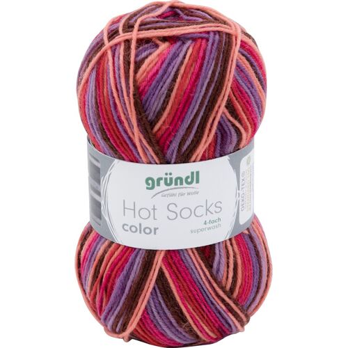 Gründl »Hot Socks color« Häkelwolle, 50 g, Berry-Mix