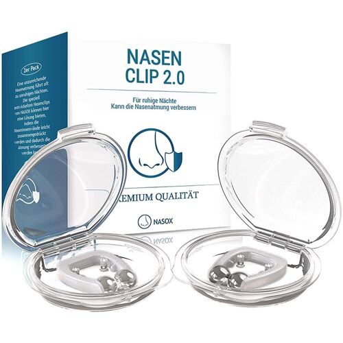 NASOX© Schnarchstopper »Premium Nasenclip«, Schnarch Stopper aus Soft-Silikon - Anti Schnarch Artikel - Schnarchring für ruhige Nächte - Nasenklammer Schwimmen