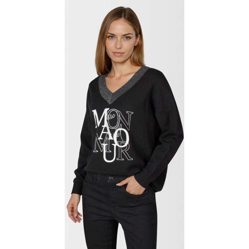 MARC AUREL Pullover mit Motto-Print schwarz 34