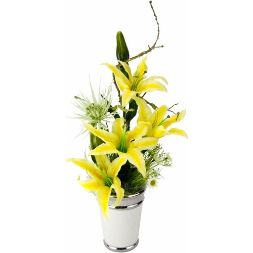 I.Ge.A. Kunstpflanze I.GE.A. "Arrangement Lilien in Topf" Kunstpflanzen Gr. B/H: 28 cm x 54 cm, gelb Kunstpflanze Kunstpflanzen