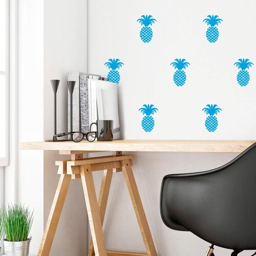 Wall-Art Wandtattoo WALL-ART „Ananas Set“ Wandtattoos Gr. B/H: 50 cm x 78 cm, Natur, blau Wandtattoos Natur