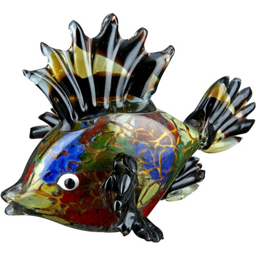 Tierfigur CASABLANCA BY GILDE "Glas Fisch" Dekofiguren Gr. B/H/T: 24 cm x 17 cm x 18 cm, Tier, bunt Tierfiguren