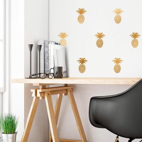 Wall-Art Wandtattoo WALL-ART „Ananas Set“ Wandtattoos Gr. B/H: 50 cm x 78 cm, Natur, goldfarben Wandtattoos Natur