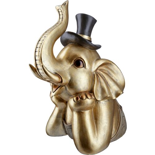 Tierfigur GILDE "Elefant Maroni" Dekofiguren Gr. B/H/T: 15 cm x 29 cm x 24 cm, goldfarben Tierfiguren