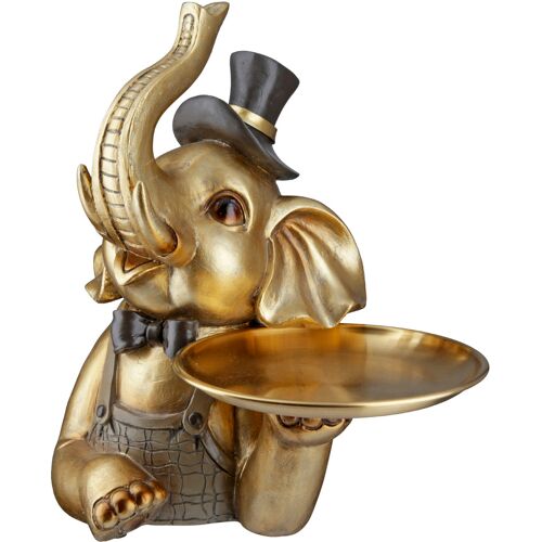 Tierfigur GILDE "Elefant Maroni" Dekofiguren Gr. B/H/T: 16 cm x 26 cm x 14 cm, goldfarben Tierfiguren