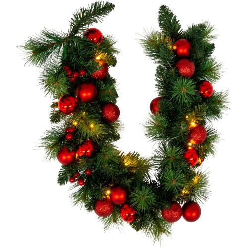 LED-Lichterkette NÄVE "LED-Weihnachtslichterkette mit Dekoration, Weihnachtsdeko" Lichterketten Gr. Dioden 20 St., Gesamtlänge 1 m, grün (grün, rot) Lichterketten Lichternetze