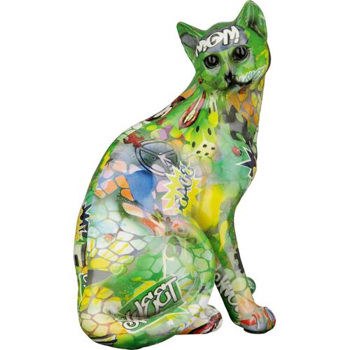 Tierfigur CASABLANCA BY GILDE "Katze Street Art" Dekofiguren Gr. B/H/T: 22 cm x 28 cm x 15 cm, Tier, bunt Tierfiguren