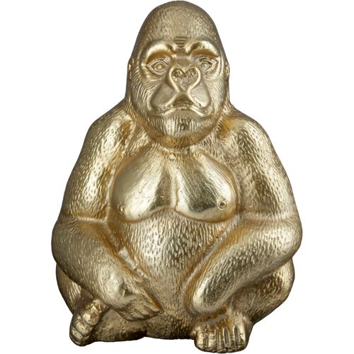 Tierfigur GILDE "Skulptur Gorilla" Dekofiguren Gr. B/H/T: 19 cm x 27 cm x 15 cm, goldfarben Tierfiguren