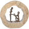 Dekofigur CASABLANCA BY GILDE "Skulptur "Antrag"" Dekofiguren Gr. B/H/T: 28 cm x 28 cm x 6 cm, braun (bronzefarben) Deko-Objekte