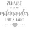 Wandtattoo MY HOME "Zuhause ist, wo man miteinander lebt & lacht" Wandtattoos Gr. B/H: 120 cm x 108 cm, silberfarben (silber) Wandtattoos Wandsticker