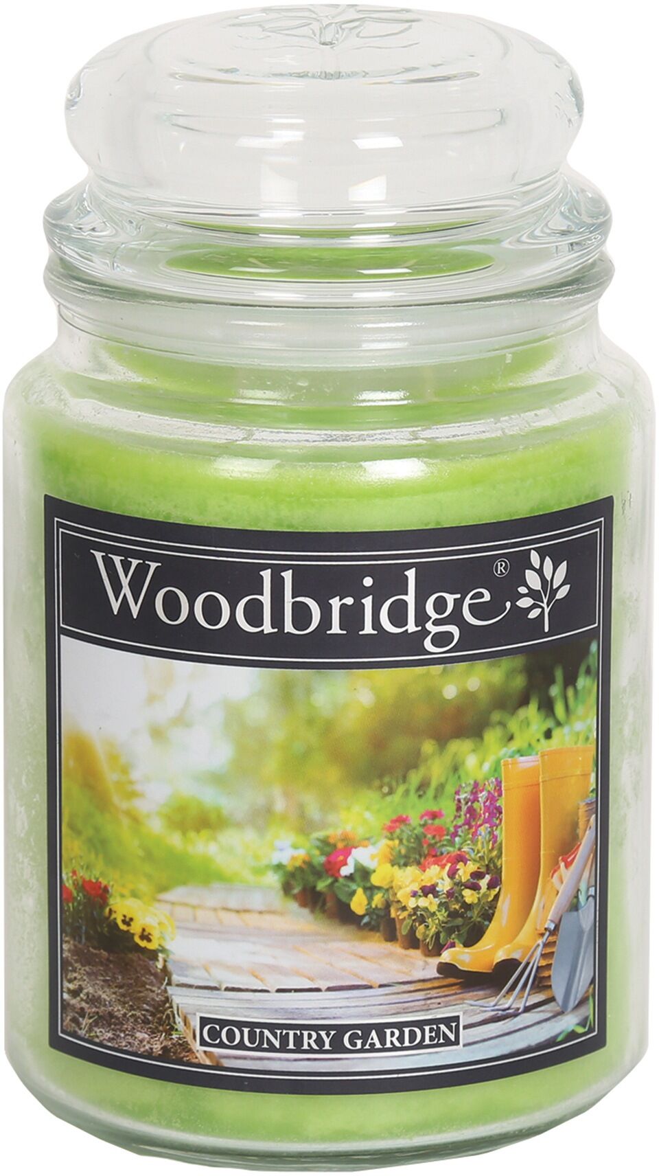 Woodbridge Duftkerze WOODBRIDGE "Country Garden" Kerzen Gr. Ø/H: 9,8 cm x 17 cm, grün (grün, transparent) Kerzen